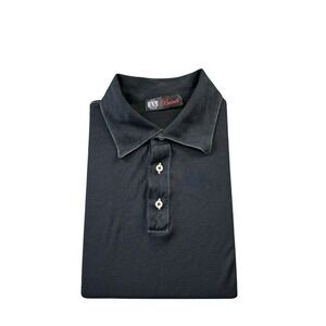 Burdi Black Pure Silk Men's S/S Polo Shirt Size 60 EU
